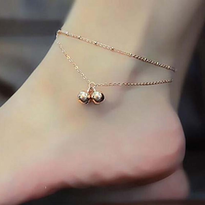 Sexy Women Double Bell Ankle Chain Anklet Foot Jewelry Sandal Beach - intl