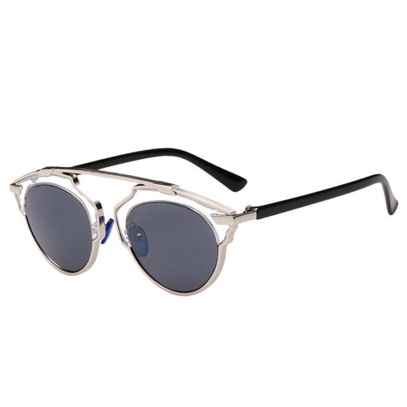 Giá bán Sunglasses Cat Eye Vintage Mirror Lens Siliver+Black