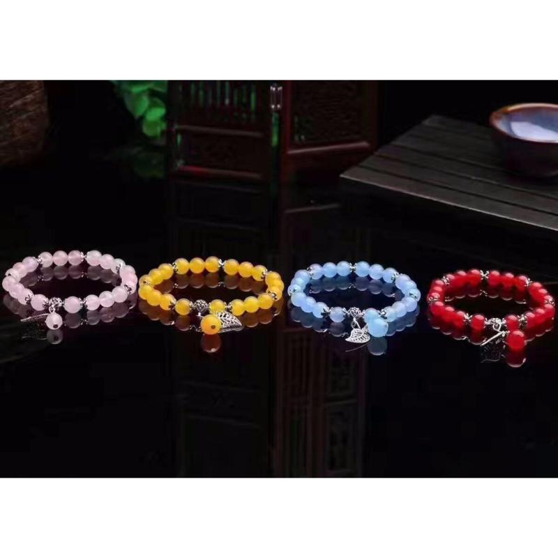 Vòng đá mã não - chiếc lá - Size 6 mm đến 8 mm - nhiều màu