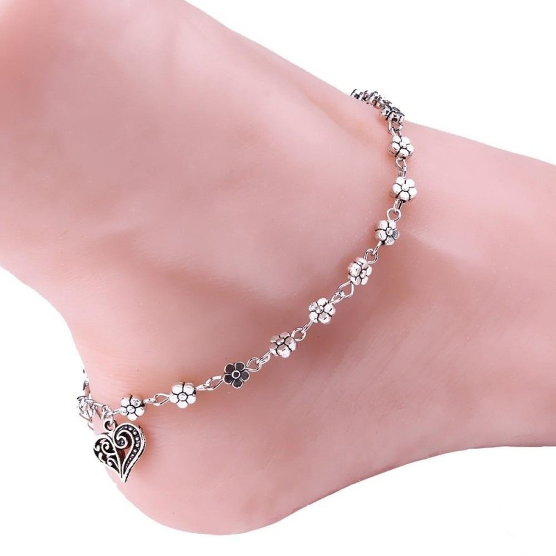 Women Silver Bead Chain Anklet Ankle Bracelet Barefoot Sandal Beach Foot - intl