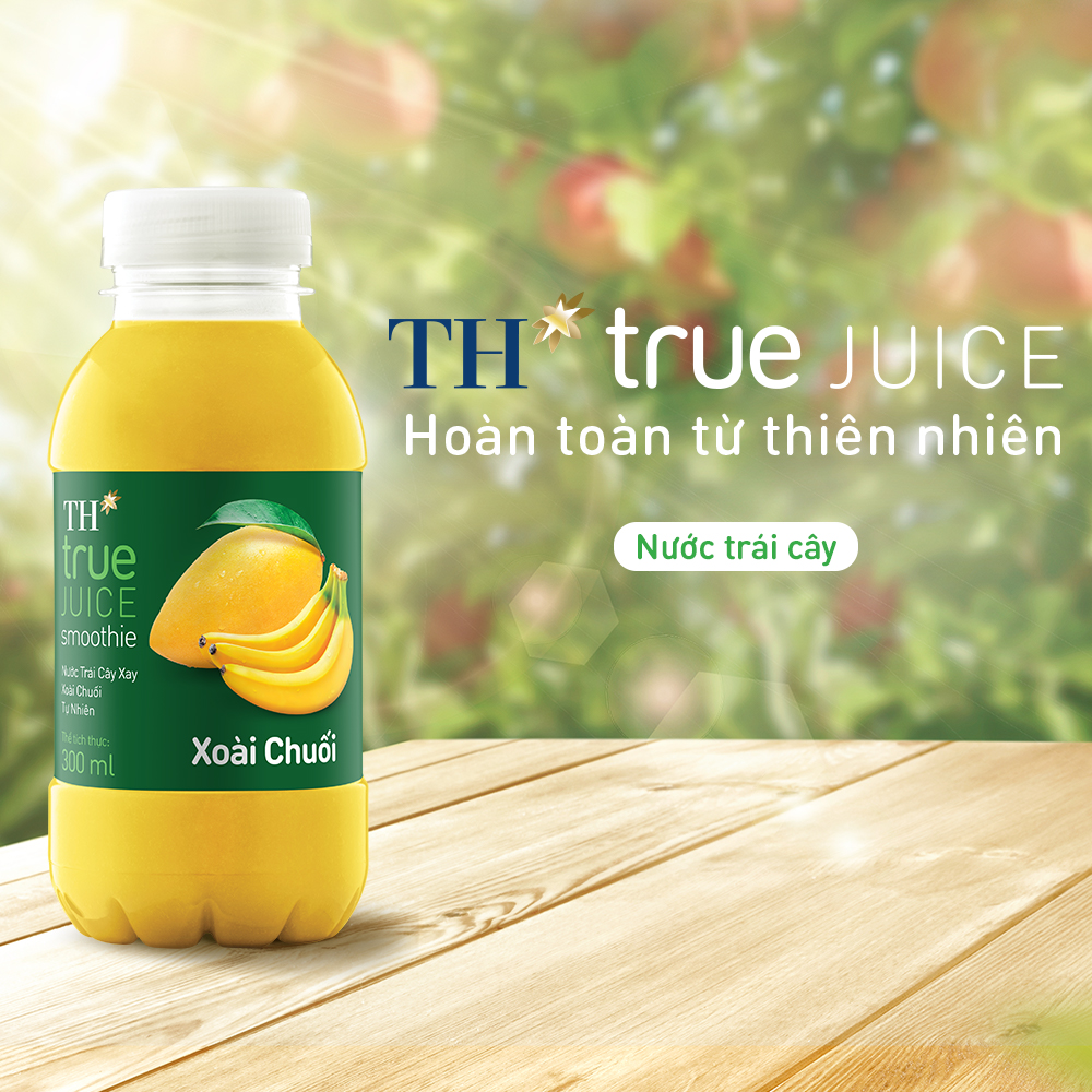 Mua Thùng 24 chai nước trái cây xay xoài chuối tự nhiên TH True Juice