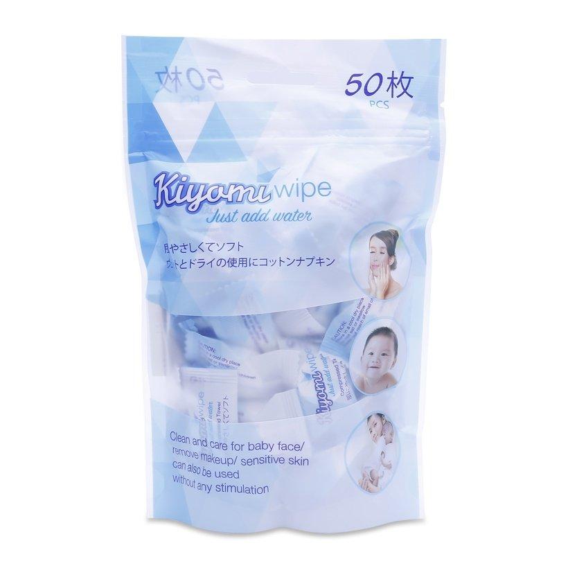 [HCM]Túi Khăn nén đa năng Kiyomi Nhật Bản 50 Viên kẹo 22x24cm