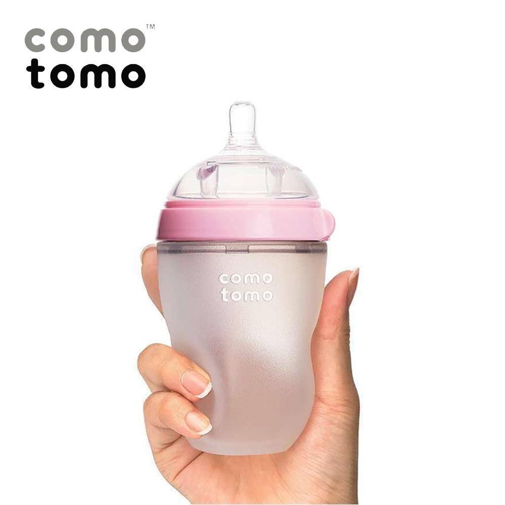 Bình sữa silicone Comotomo 250ml của Mỹ có 2 van thông khí trên núm ti, giúp giảm nôn trớ An toán cho Bé