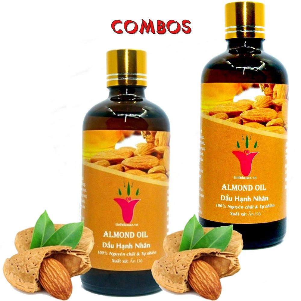 COMBO 2 CHAI DẦU HẠNH NHÂN ( ALMOND OIL ) | 100ML/1CHAI | ẤN ĐỘ