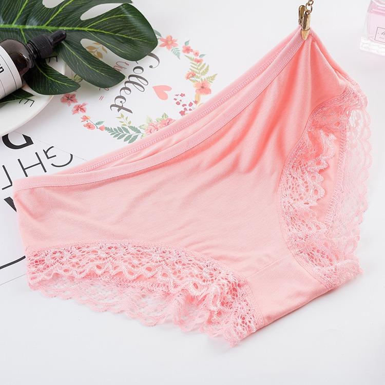 Quần lót nữ viền ren chất cotton yame lr016hp - hồng phấn