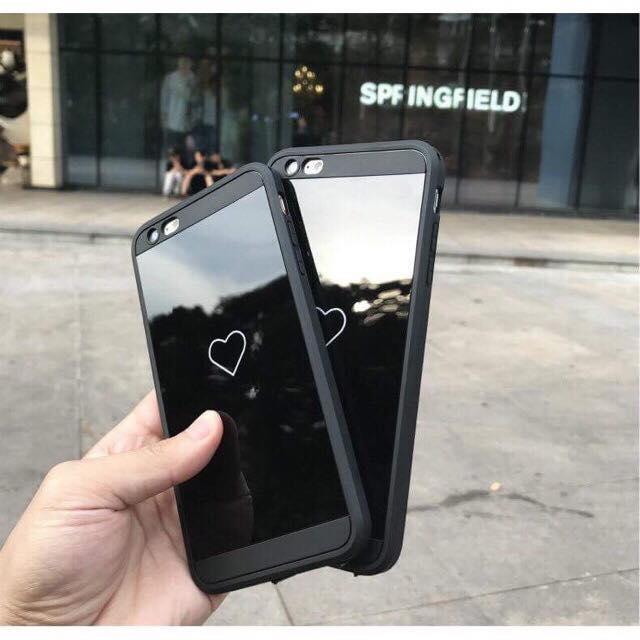 Ốp iphone tim tráng gương