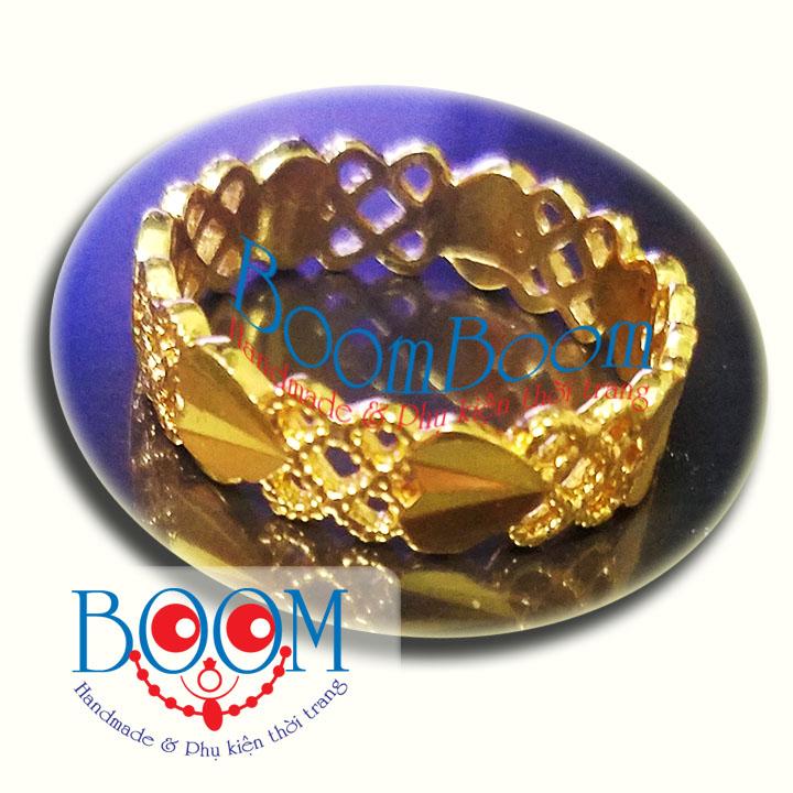Nhẫn trái tim xi mạ vàng, nhan xi ma vang phong thủy tình yêu NV 002