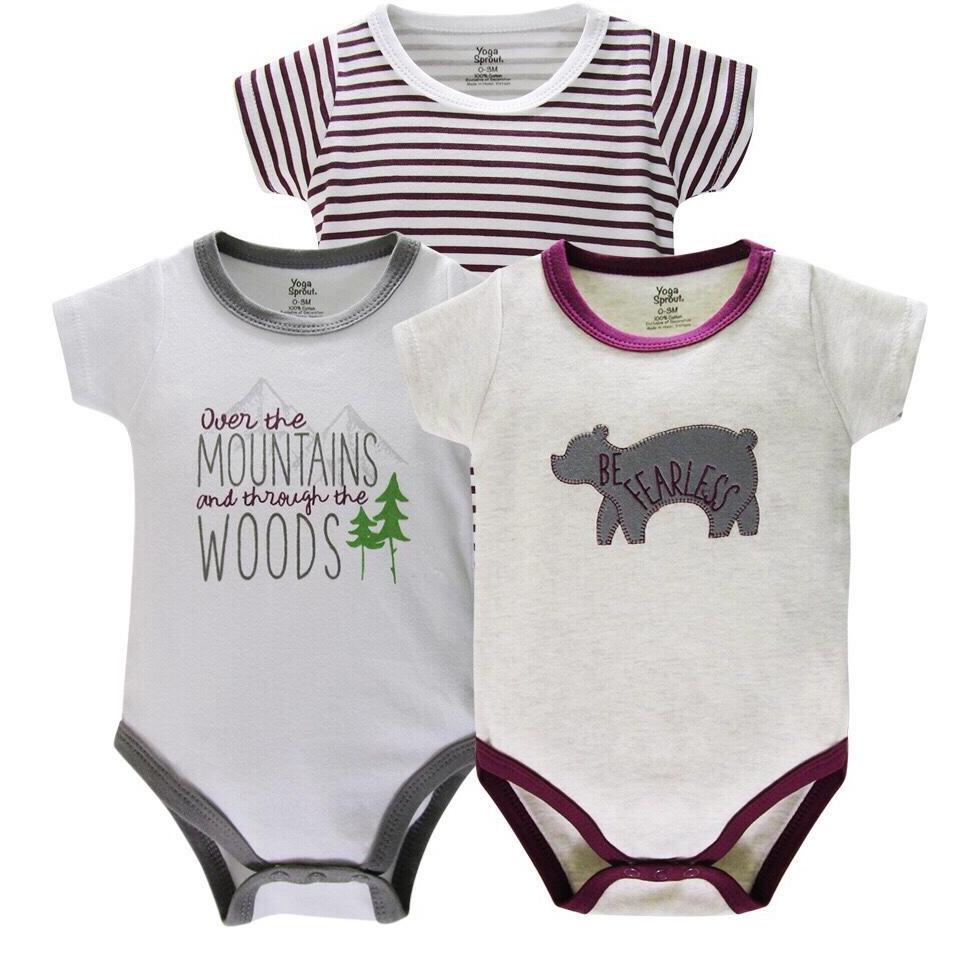 Set 3 Body Suit Cộc Tay Xuất Dư Xịn Cho Bé Trai 0-24 Tháng