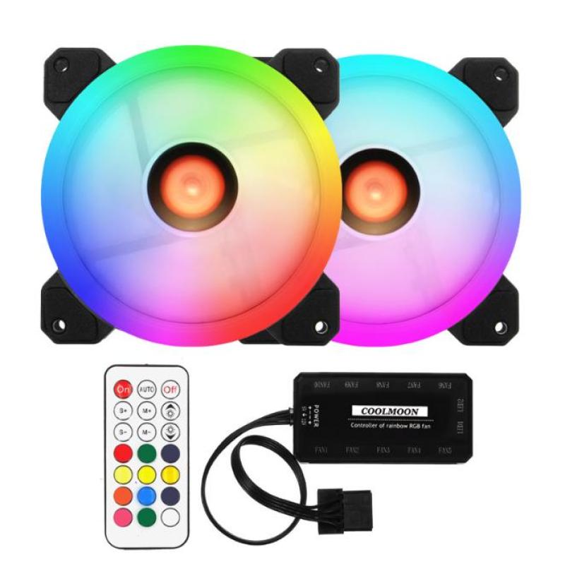 Bảng giá Fan case Led RGB Dual Ring + Bộ Hub và Remote Coolmoon Sunshine II - Hỗ Trợ Aura Sync Phong Vũ