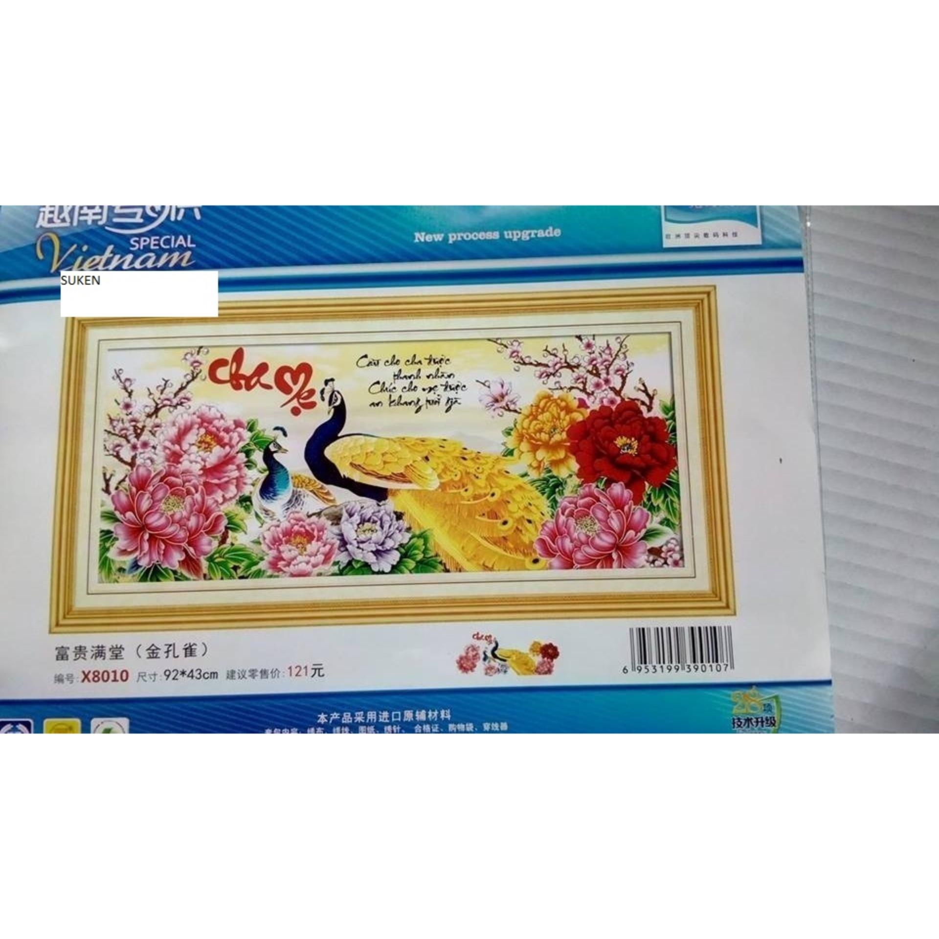 X8010-Tranh thêu chữ thập cha mẹ