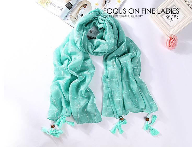 Khăn choàng nữ thời trang kiểu dáng Hàn Quốc - Xanh lơ