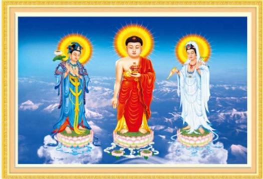 Tranh thêu chữ thập tam thế Phật DLH-YA980-Siêu thị tranh thêu