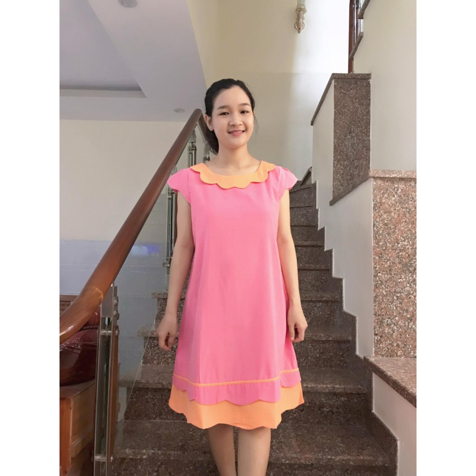 Đầm bầu nhung cổ sen