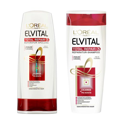 Bộ gội xả cho tóc hư tổn Loreal Elvital Total Repair 5