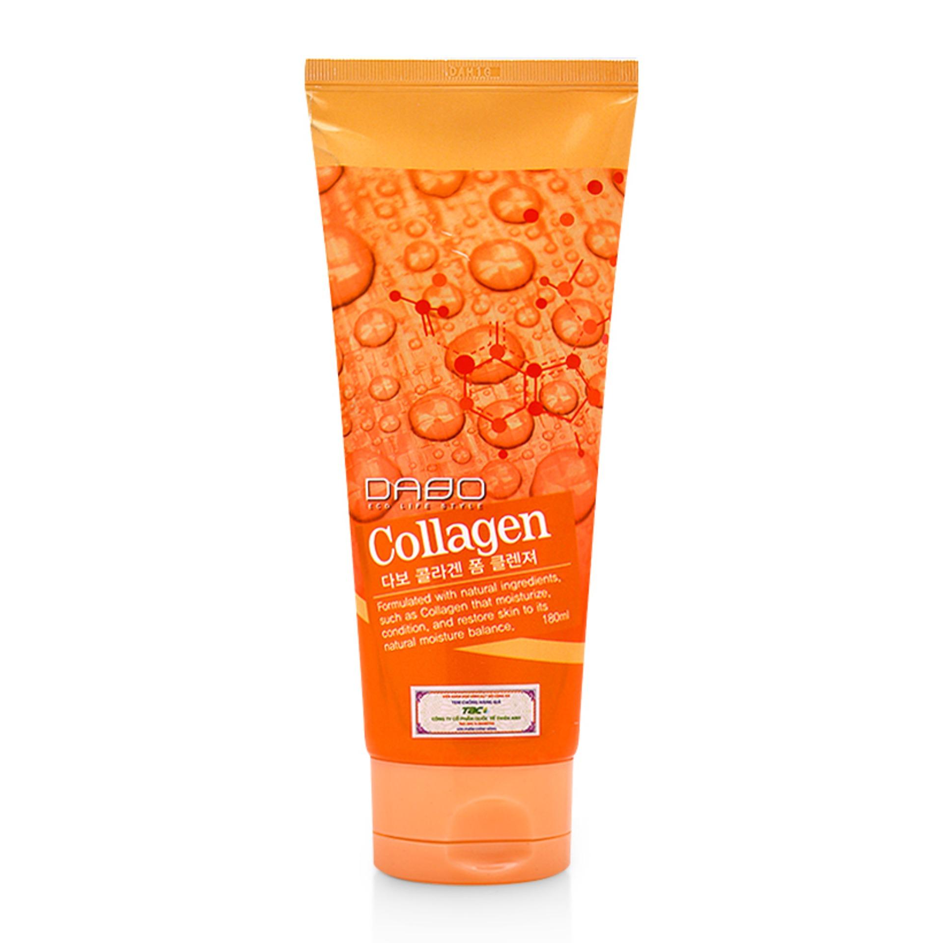 Sữa rửa mặt làm sạch và tái tạo da Collagen Dabo Hàn Quốc 180ml