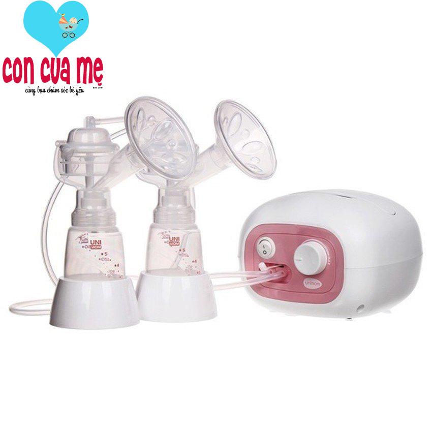 Máy hút sữa điện đôi Unimom Forte có mát xa silicone (Trắng)