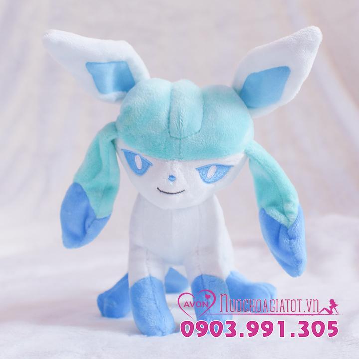 [HCM]TẶNG TÚI QUÀ - GẤU BÔNG POKEMON GO EEVEE GLACEON GLACIA HỆ BĂNG MÀU TRẮNG 20CM