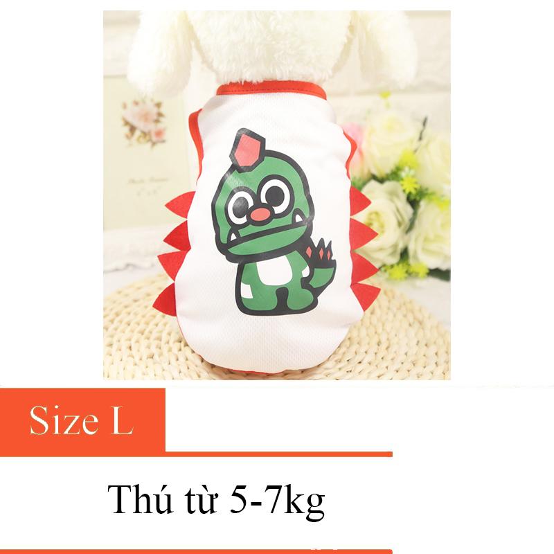 Áo ba lỗ cho chó mèo - áo khủng long - quần áo chó mèo - 012 size l