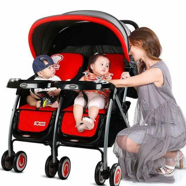 Xe đẩy đôi trẻ em baobaohao 703a tặng màng chống muỗi