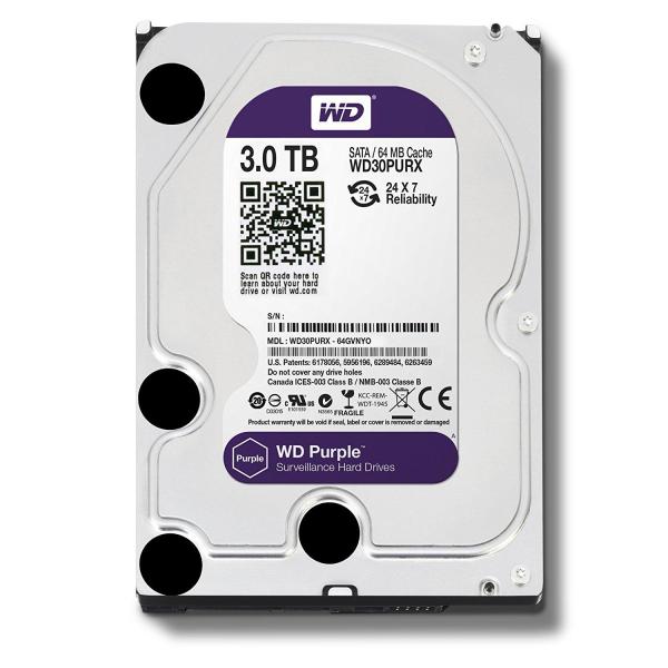 Ổ cứng gắn trong HDD Western Digital Purple 3TB, SATA 3, 64 Cache - Ổ cứng chuyên dụng cho Camera