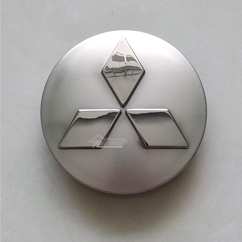 Logo chụp mâm bánh xe Ô tô dùng cho lazang xe Mitsu Grandis, Pajero Port, Triton, Outlander (Bạc)