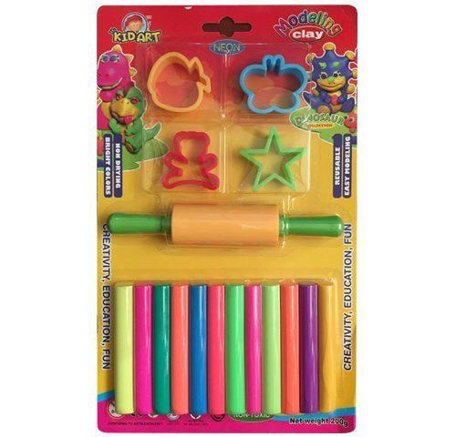 Bộ Đồ Chơi Đất Nặn Thái Lan KIDART 12 Màu KÈM Khuôn Nặn Cho Bé Sáng Tạo