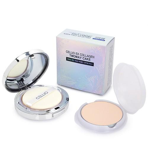 Phấn phủ siêu mịn chống nắng cellio ex collagen twoway cake spf30 pa++.