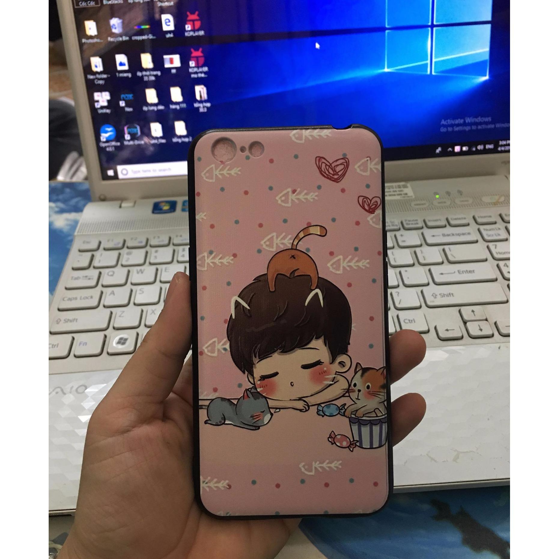 Ốp lưng dẻo màu cho Oppo A71 tặng kính cường lực