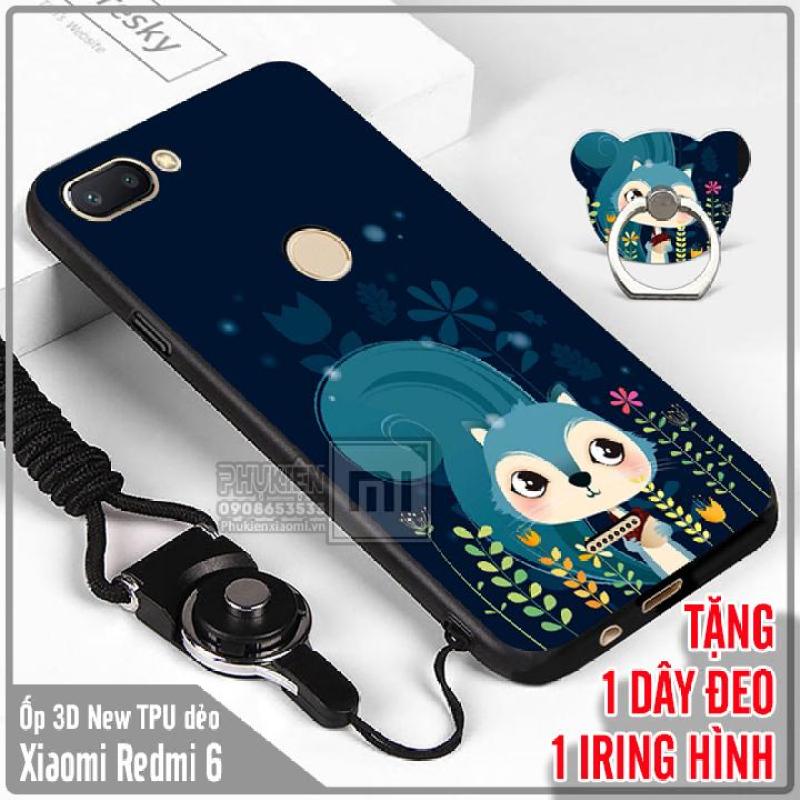 Giá (11 mẫu) Ốp lưng cho Xiaomi Redmi 6 Hình 3D NEW nhựa TPU dẻo - Kèm Dây + iRing