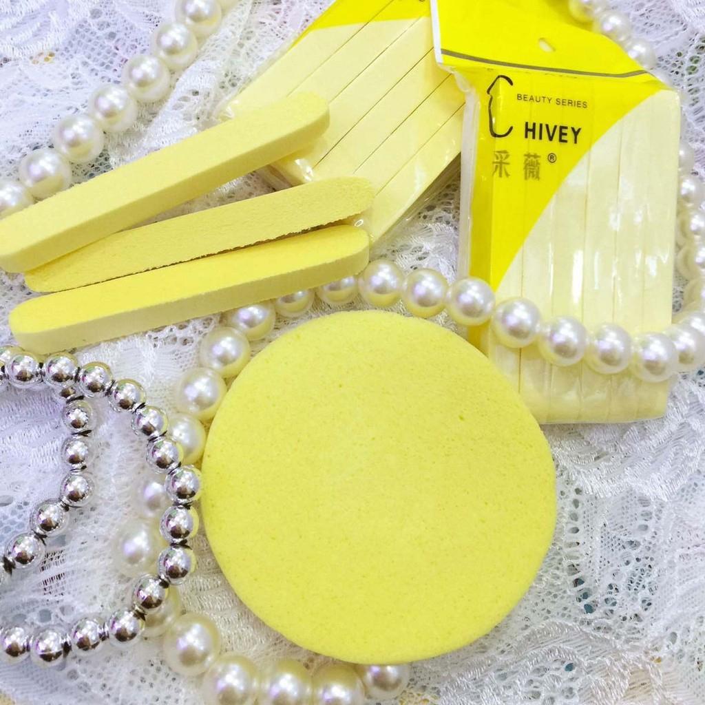 Bọt biển Bông nở rửa mặt 12 miếng - Màu ngẫu nhiên