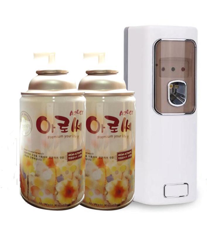 Máy xịt tự động cảm biến ánh sáng MD6 + 2 bình nước hoa xịt phòng AROCE Hàn Quốc