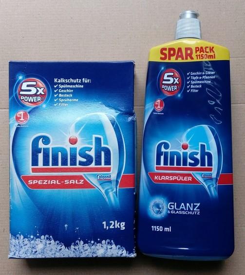 Combo muối rửa chén Finish 1,2kg+ Nước làm bóng Finish 750ml dùng cho máy rửa chén