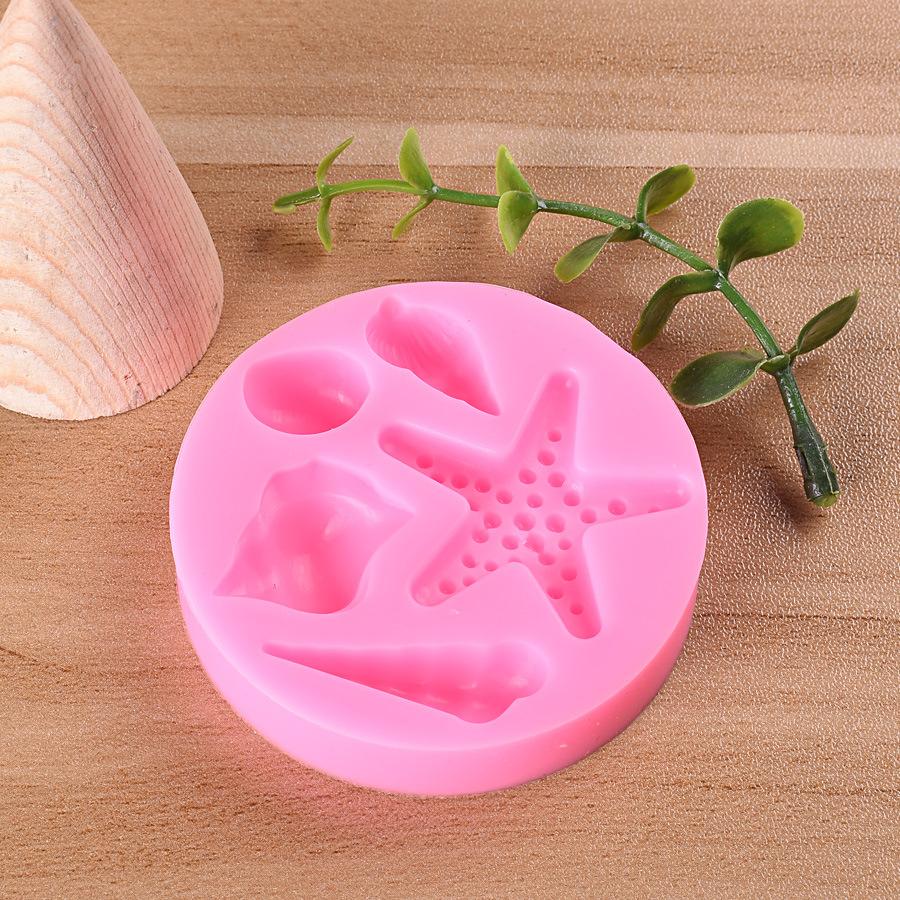 Khuôn silicon 3D 5 Sao và Ốc biển