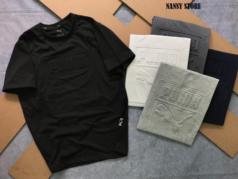 Áo thun nam cổ tròn logo dập ẩn PUMA-Hàng chuẩn xuất khẩu