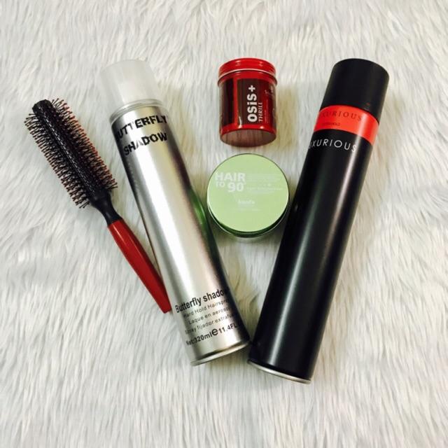 ✅ Combo sáp vuốt tóc Kanfa Nhật + wax Osis + gôm Luxurious + Butterfly + lược tròn