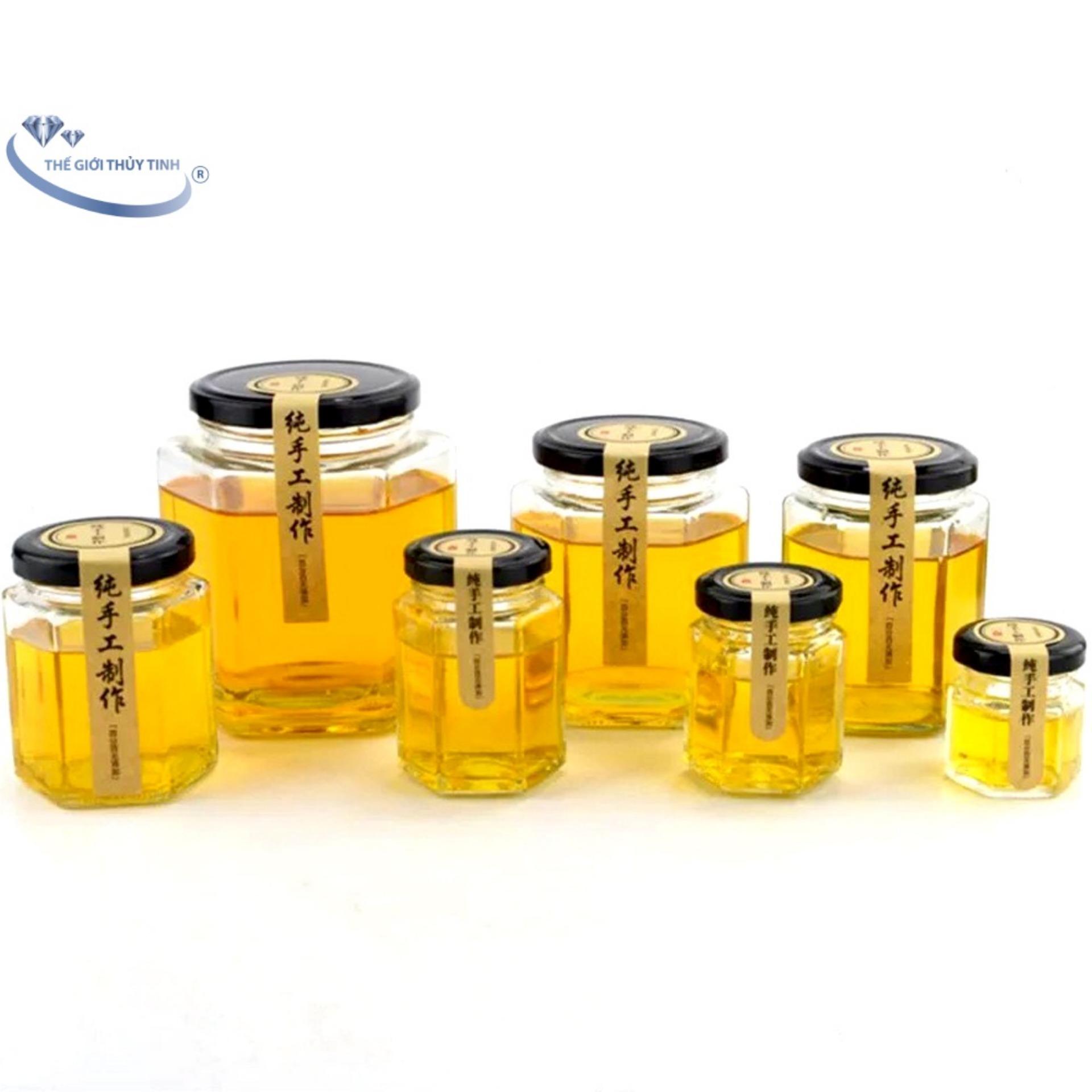 Hũ thủy tinh lục giác đựng thực phẩm 100ml