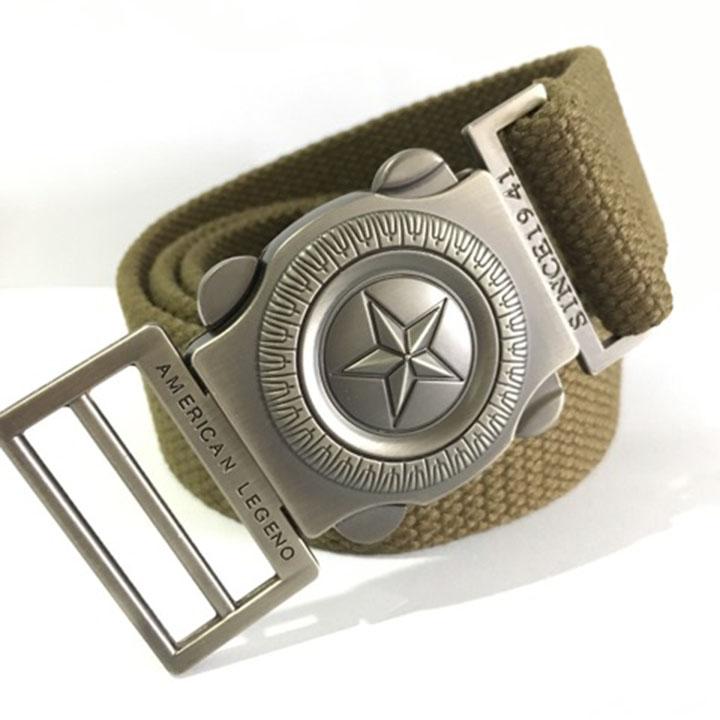 Thắt lưng lính mỹ, nịt lưng lính mỹ (xanh rêu)-sao tròn xanh rêu