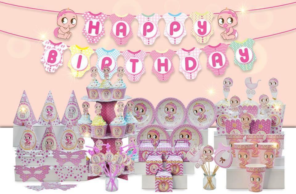 Bộ trang trí sinh nhật chủ đề baby girl - megaset