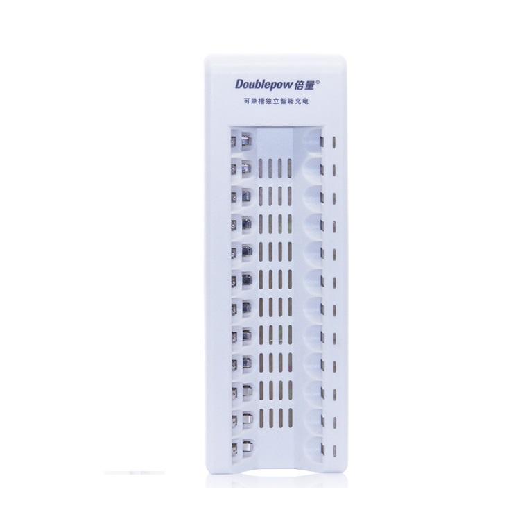 Bộ sạc 12 khe pin double pow 1,5v aa/aaa + tặng kèm 12 pin aa 1.2v 800mah