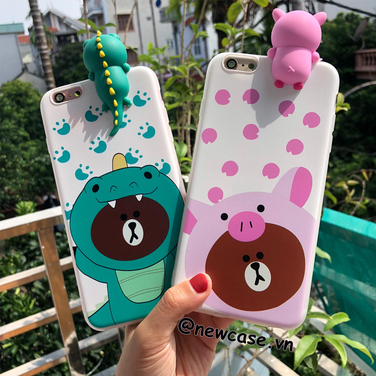 Ốp lưng dẻo con vật hoạt hình ngộ nghĩnh heo, khủng long, hươu thú leo - Iphone 5, 6, 6plus, 7, 7plus, 8, 8plus, X, Xs