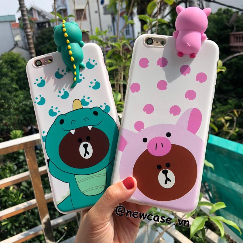 Giá Ốp lưng dẻo con vật hoạt hình ngộ nghĩnh heo, khủng long, hươu thú leo - Iphone 5, 6, 6plus, 7, 7plus, 8, 8plus, X, Xs