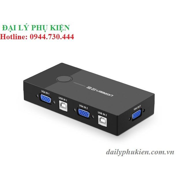 Bộ chuyển kvm 2 máy tính ra 1 màn hình ugreen 30357