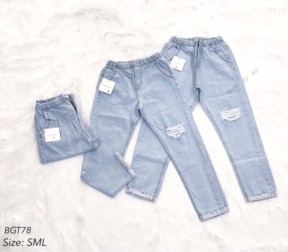 Quần baggy jean lưng thun rách BG 008 - Reds Store