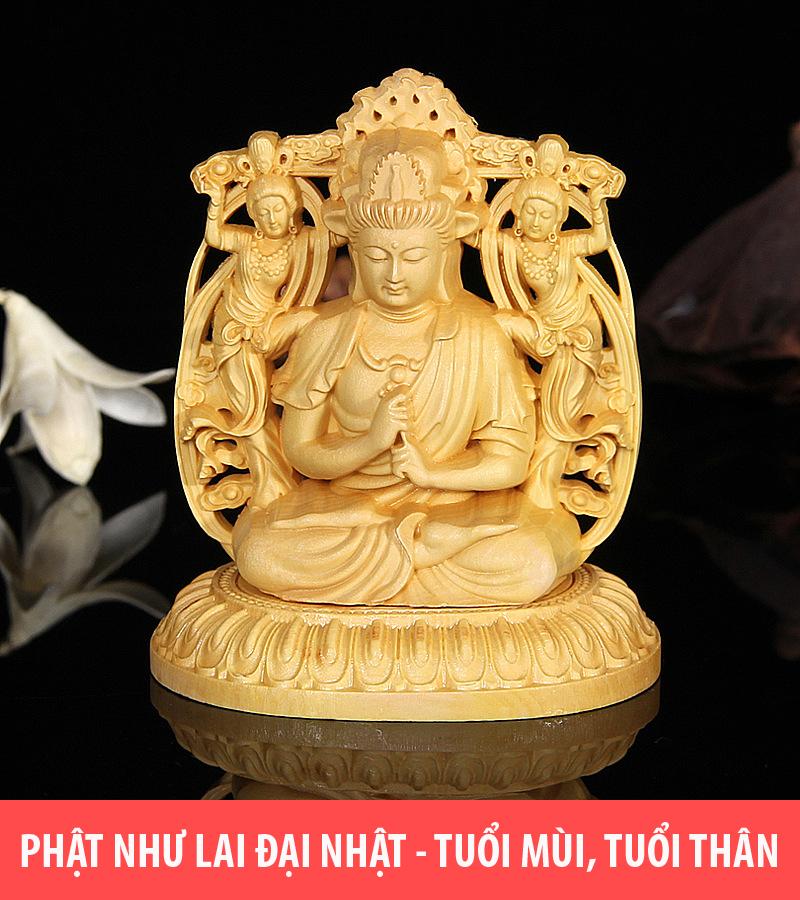 Tượng gỗ hoàng dương phật Như Lai Đại Nhật - V183(Để xe ô tô)