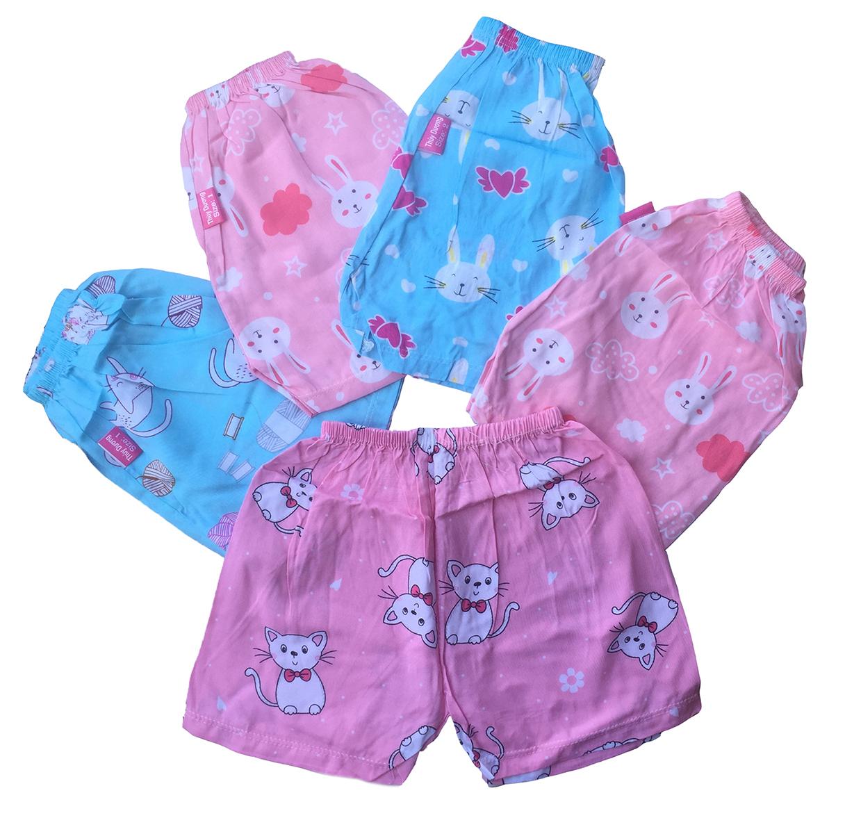 Bộ 5 quần lanh đùi cho bé gái