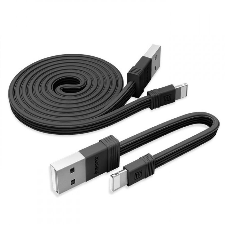 Bộ 2 cáp sạc dành cho iphone, ipad gồm 1 dây dài 1m, 1 dây ngắn 16cm remax rc-062i