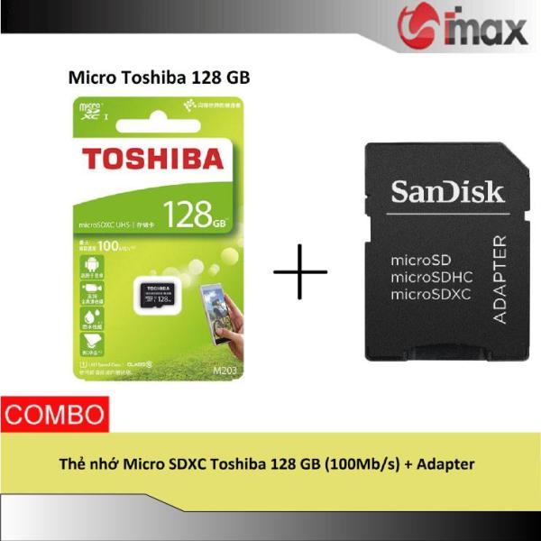 Thẻ nhớ Micro SDXC Toshiba 128 GB (100Mb/s) + Adapter