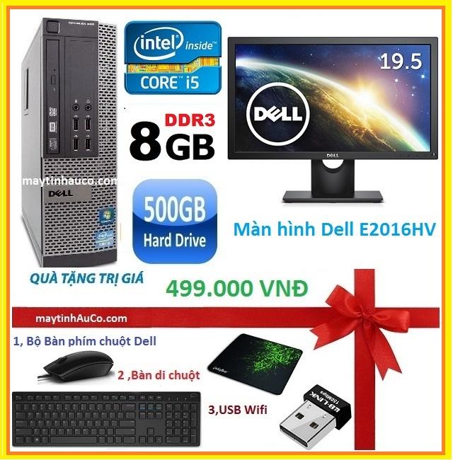 Bộ máy tính để bàn đồng bộ Dell optiplex 390 ( Core i5 / 8G / 500G ) , Màn hình Dell 19.5 Wide - Led , Tặng Bàn phím chuột Dell , USB wifi , bàn di chuột - Hàng Nhập Khẩu
