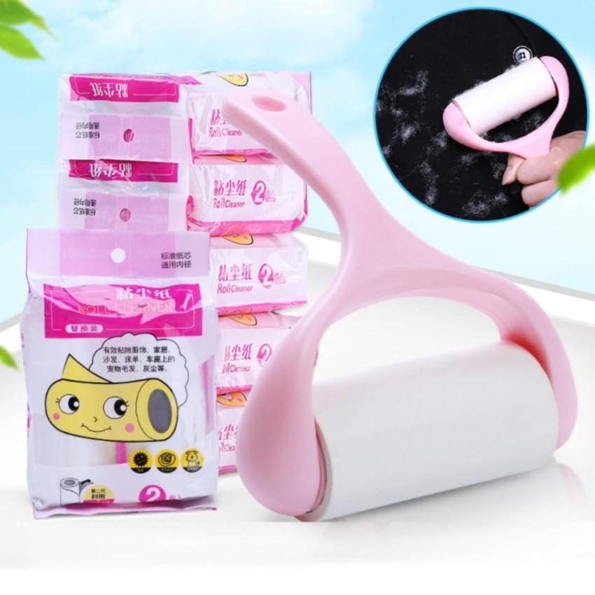 Cây lăn bụi quần áo tặng kèm 2 lõi thay thế lấy sạch bụi bẩn và các sợi lông vải, lông chó mèo dính trên quần áo, chăn nệm