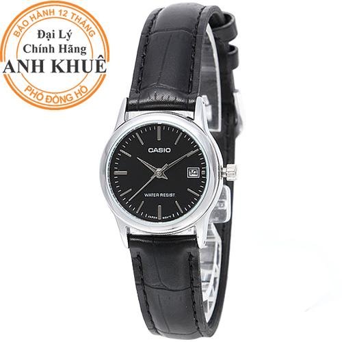 Đồng hồ nữ dây da casio anh khuê ltp-v002l-1audf